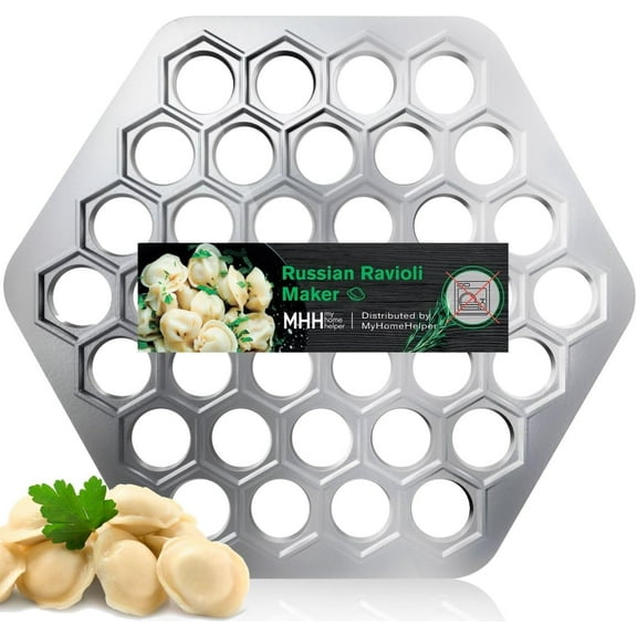 Prichor Russian Pelmeni Metal Mold, Siberian Meat Dumpling Maker & Ravioli Cutter