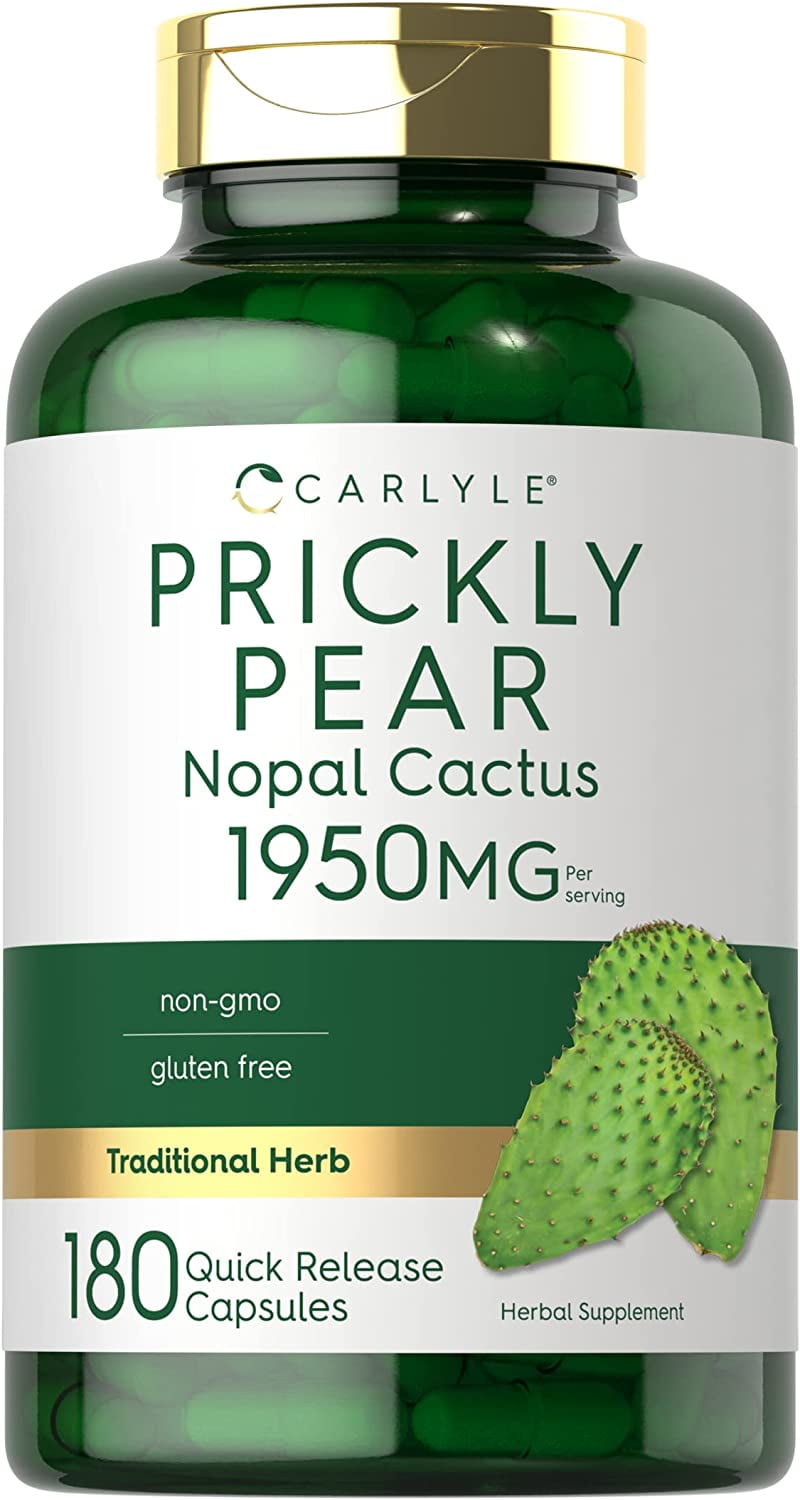 Prickly Pear 1950mg | 180 Capsules for Men and Women | Nopal Cactus Supplement | by Carlyle