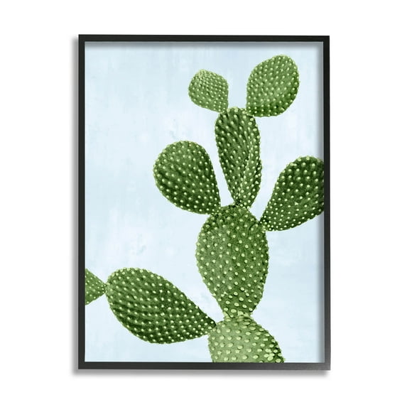Prickly Pear Desert Cactus Botanical & Floral Graphic Art Black Framed Art Print Wall Art