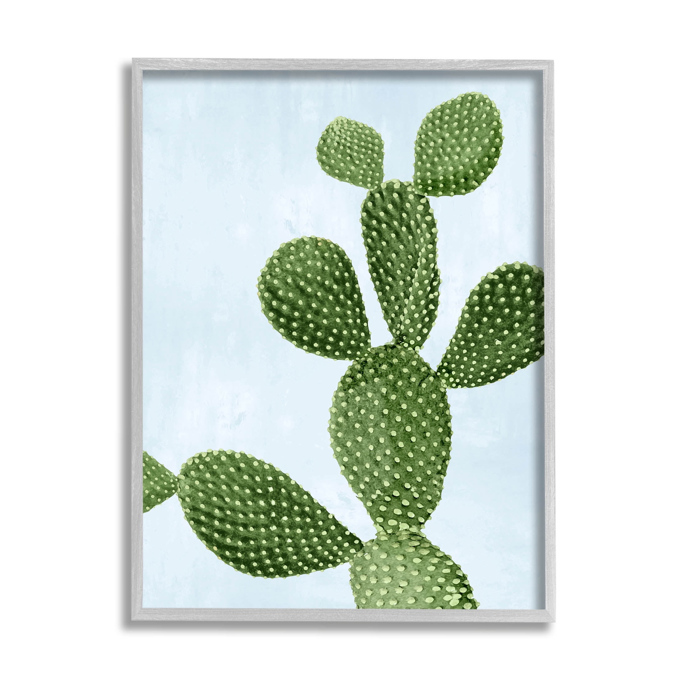 Prickly Pear Desert Cactus Botanical & Floral Graphic Art Gray Framed Art Print Wall Art