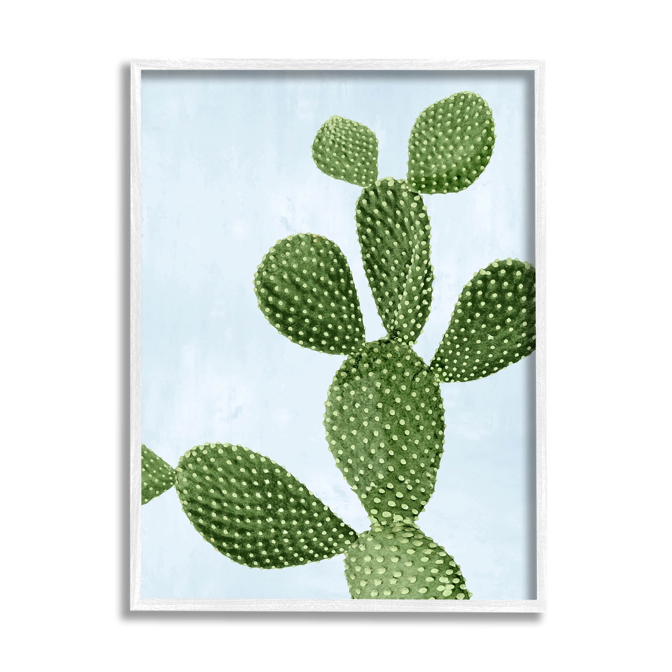 Prickly Pear Desert Cactus Botanical & Floral Graphic Art White Framed Art Print Wall Art