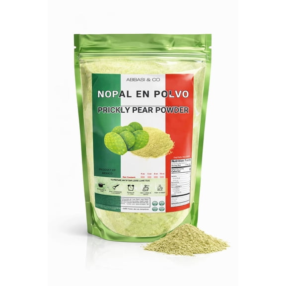 Abbasi & Co Nopal En Polvo Prickly Pear Powder, Fine Ground Powder, Resealable Pouch