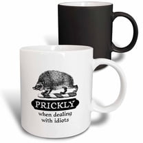 3drose, Prickly When Dealing with Idiots- Funny Hedgehog Design, 11oz Magic Transforming Mug