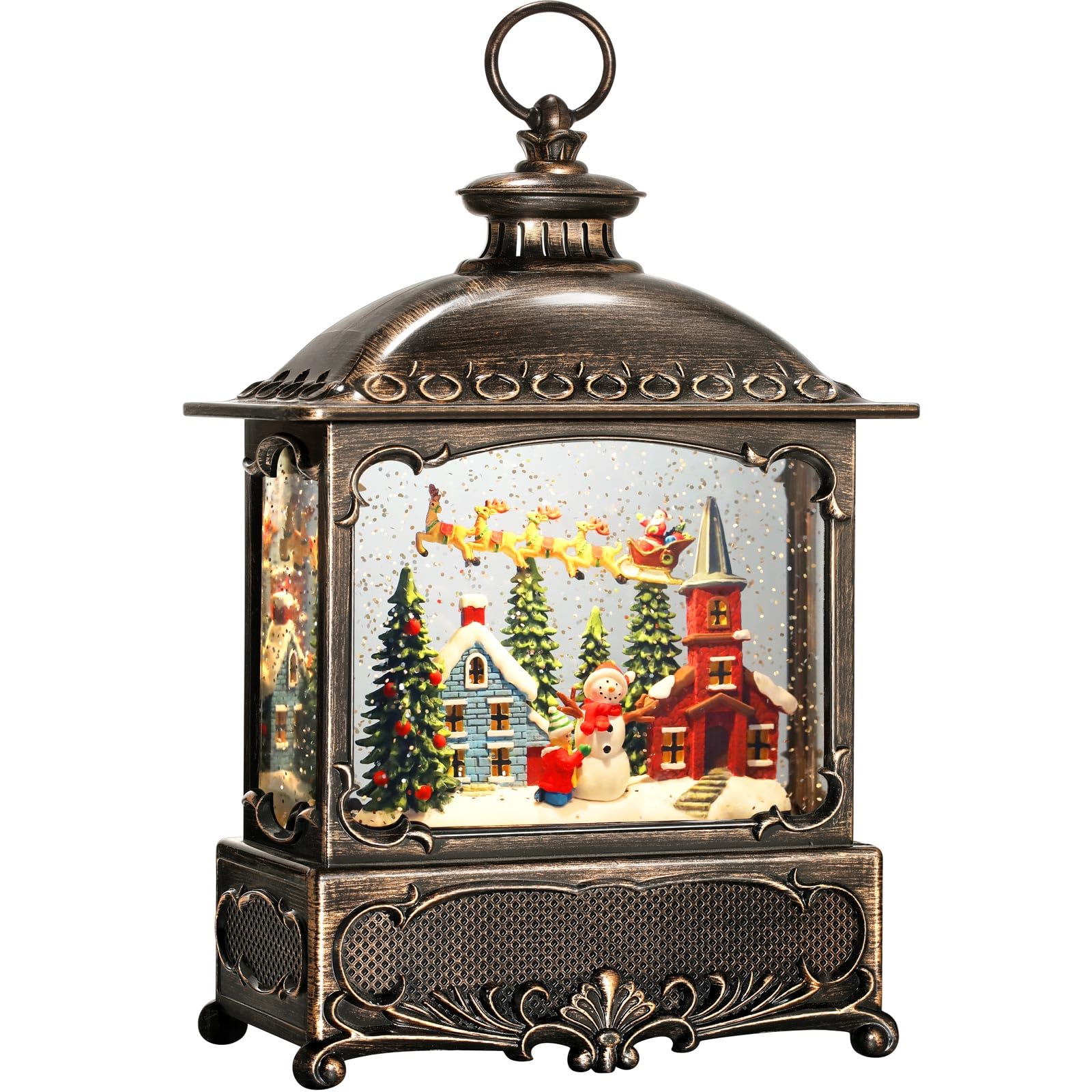 Priddop Christmas Snow Globe Lantern Christmas Decorations for Home ...