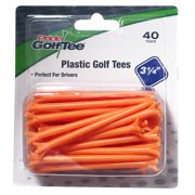 Pride 3.25 inch Plastic Golf Tees, Orange, 40 Count
