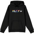 thumbnail image 1 of Pride Ally Pride Flag Colors Adult Black Long Sleeve Hoodie-3XL, 1 of 2