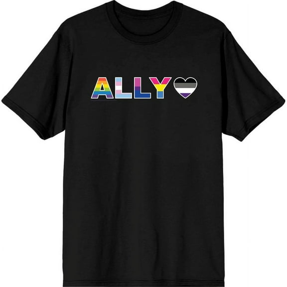 Pride Ally Pride Flag Colors Men's Black Crew Neck Short Sleeve Tee-3XL