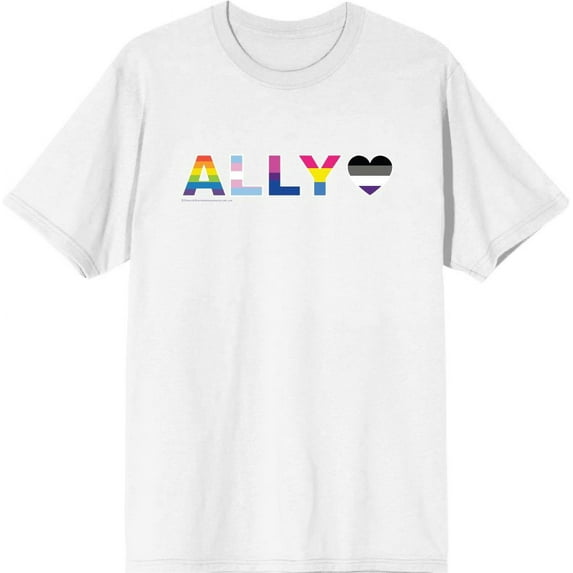 Pride Ally Pride Flag Colors Men's White Crew Neck Short Sleeve Tee-Small