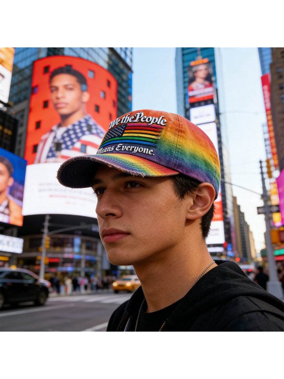 Pride Baseball Cap Unisex LGBTQ+ Rainbow Hat for Men Women, 6-Panel Cotton Adjustable Cap, Gay Pride Month 2026 Equality Ally Apparel