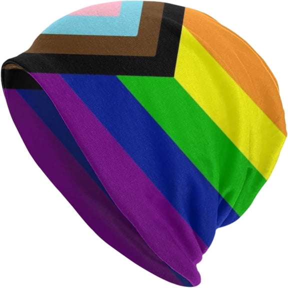 Pride Beanie Chemo Hat Cancer Headwear Knitted Hats Baggy Slouchy Scarf Cap for Adults Women Men