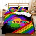 thumbnail image 1 of Pride Bedding Set Duvet Cover Set Stripe Design 3 Pieces Soft Microfiber Bedding /King Size, 1 of 5