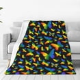 thumbnail image 1 of Pride Blanket Rainbow Progress Throw Blanket 50"x40" Rainbow Butterfly Throw for Couch Sofa Bed Travel, 1 of 6