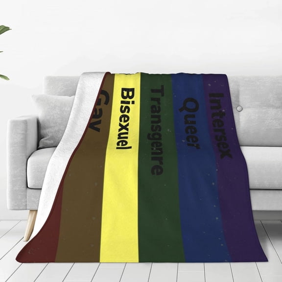 Pride Blanket Rainbow Progress Throw Blanket 50x40 Inches Lesbian Flag Throw for Couch Sofa Bed Travel