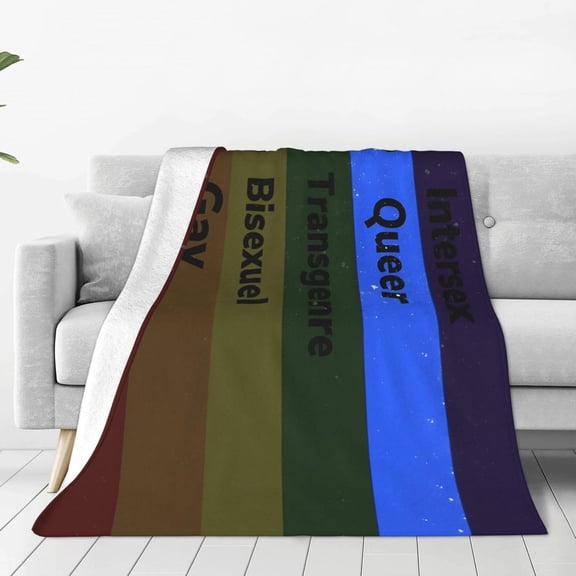 Pride Blanket Rainbow Progress Throw Blanket 50x40 Inches Lesbian Flag Throw for Couch Sofa Bed Travel