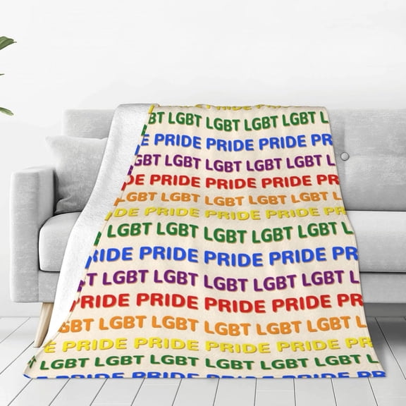 Pride Blanket Rainbow Progress Throw Blanket 60"x50" Rainbow Pride Throw for Couch Sofa Bed Travel