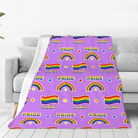 Pride Blanket Rainbow Progress Throw Blanket 60"x50" Rainbow Pride Throw for Couch Sofa Bed Travel