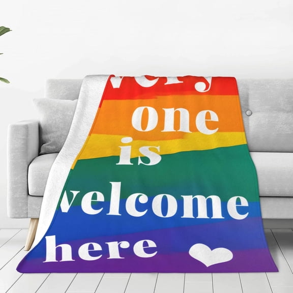 Pride Blanket Rainbow Progress Throw Blanket 60x50 Inches Intersex Inclusive Progress Throw for Couch Sofa Bed Travel