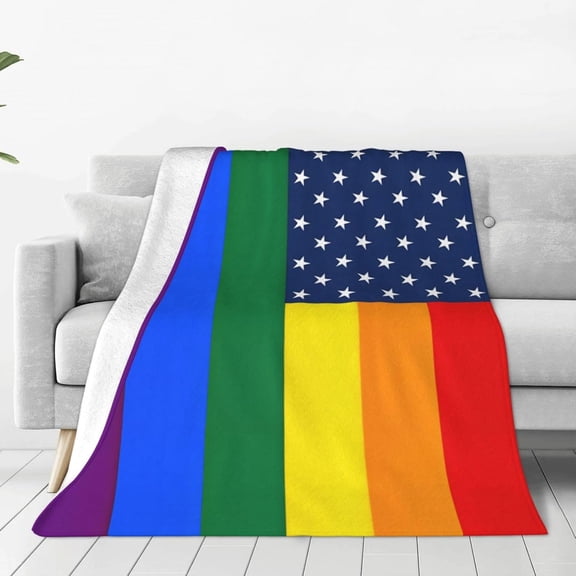 Pride Blanket Rainbow Progress Throw Blanket 60x50 Inches Pride Progress Throw for Couch Sofa Bed Travel