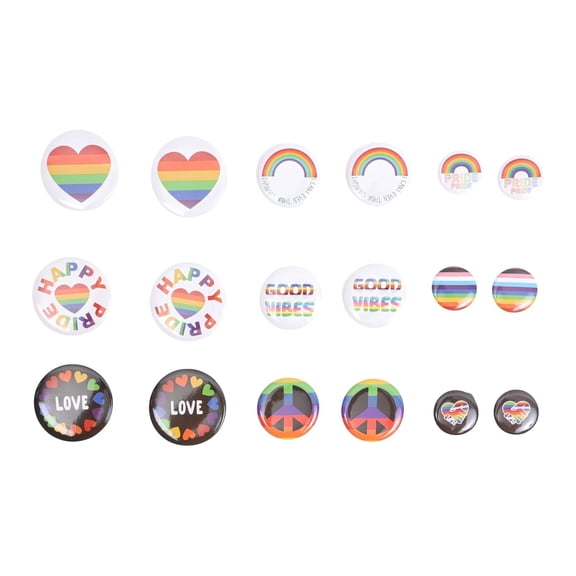 Pride Button Pins, 18 Pins