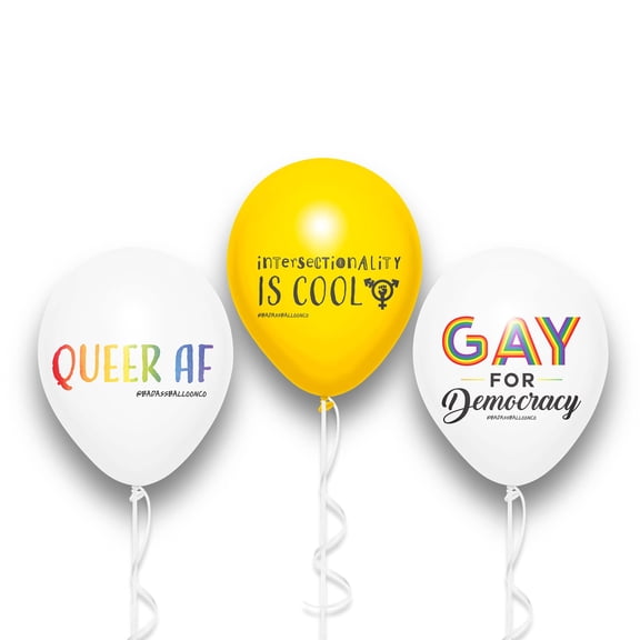 Pride Celebration Pack Badass Balloons LGBT Party Decorations Pride Month Decorations Balloons Gay Pride Flag Banner for Pride Month LGBT Festival Celebration Rainbow Festival Party Supplies LGBTQ+ E