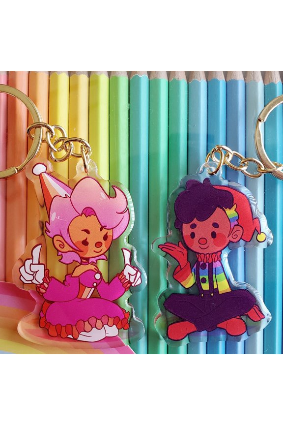 Pride Clown Keychains Acrylic Keychain, random 1 pack