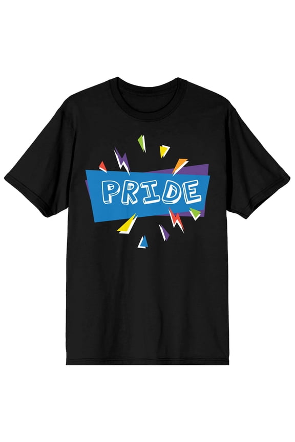 Pride Confetti Men's Black T-shirt-XL