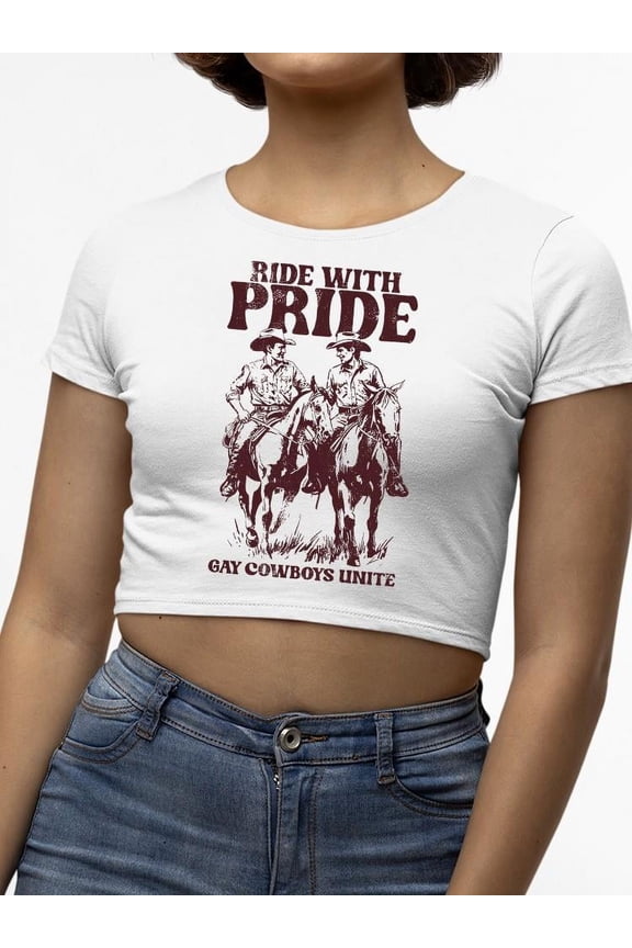 Pride Cowboy Unity Apparel Crop Tee Women's