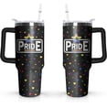 thumbnail image 1 of Pride Cup Gifts for Women Men, Rainbow Hearts Stainless Steel Insulated 40 Oz Tumblers with Handle and Straw, LGBT Pride Month Water Bottle Mug (1 PC), 1 of 7