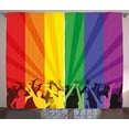 thumbnail image 1 of Ambesonne Pride Curtains 2 Panel Set, People Celebrating Event, 108" x 108", Multicolor, 1 of 3