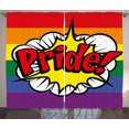 thumbnail image 1 of Ambesonne Rainbow Curtains 2 Panel Set, Pop Art Comics Pride, 108" x 96", Multicolor, 1 of 3