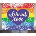 thumbnail image 1 of Ambesonne Rainbow Curtains 2 Panel Set, Spread Love Heart, 108" x 63", Multicolor, 1 of 3