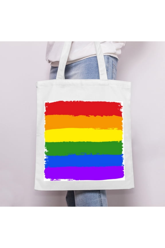 Pride Day Customizable Eco-Friendly Canvas Tote Bag – Reusable Large Shoulder Bag for Shopping, Travel & Daily Use 13.8*15.7in/35*40cm