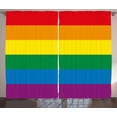 thumbnail image 1 of Ambesonne Rainbow Curtains 2 Panel Set, Gay Parade Flag Freedom, 108" x 90", Multicolor, 1 of 3