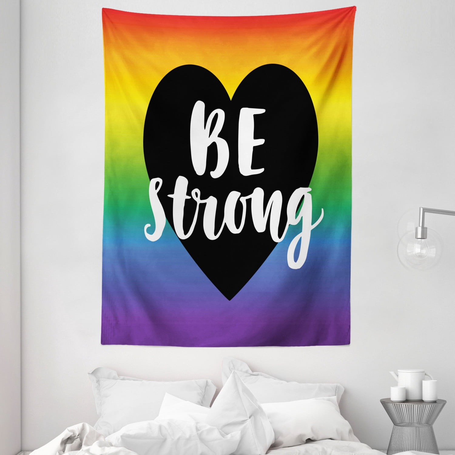 Pride Decorations Tapestry, Be Strong Gay Parade Slogan Freedom Rights ...