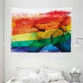 thumbnail image 1 of Pride Decorations Tapestry, Hands of Young Men Put Together on Abstract LGBT Parade Flag Love Wins, Wall Hanging for Bedroom Living Room Dorm Decor, 80W X 60L Inches, Multicolor, by Ambesonne, 1 of 2