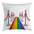 thumbnail image 1 of Pride Decorations Throw Pillow Cushion Cover, Colorful Carpet and Stanchions Ceremony Community Gay Parade Event Image, Decorative Square Accent Pillow Case, 16 X 16 Inches, Multicolor, by Ambesonne, 1 of 2