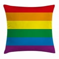 thumbnail image 1 of Pride Decorations Throw Pillow Cushion Cover, Horizontal Rainbow Colored Flag Gay Parade Freedom Equality Love Theme, Decorative Square Accent Pillow Case, 18 X 18 Inches, Multicolor, by Ambesonne, 1 of 2