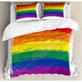 thumbnail image 1 of Pride Duvet Cover Set Queen Size, Watercolor Design Symbol Gay Bisexual Pride Rainbow Flag Love Wins Illustration, Decorative 3 Piece Bedding Set with 2 Pillow Shams, Multicolor, by Ambesonne, 1 of 3