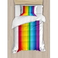 thumbnail image 1 of Pride Duvet Cover Set Twin Size, Shade of Rainbow Colors Road Lines Love Wins LGBT Happiness and Joy Celebration, Decorative 2 Piece Bedding Set with 1 Pillow Sham, Multicolor, by Ambesonne, 1 of 3