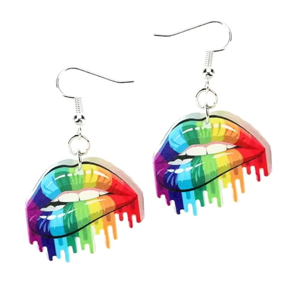 Pride Earrings - Gay Earrings - LGBT Jewelry - Rainbow Earrings - Rainbow Jewelry (The Rainbow Lips)