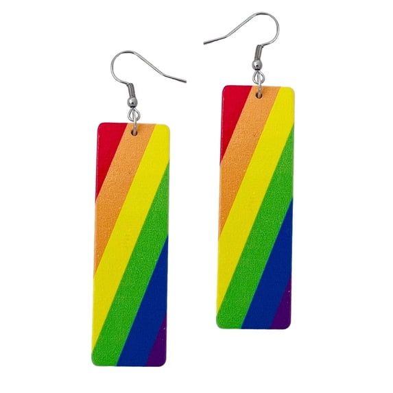 Mall of Style - Pride Earrings for Women - Rainbow Jewelry - LGBTQ (Pride - Oblong)