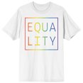 thumbnail image 1 of Pride Equality Rainbow Gradient Men's White Graphic Tee - 5XL, 1 of 4