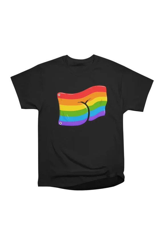 Pride Flag Butt T-Shirt Tee Gift For Him Merch For Her Apparel For Friend