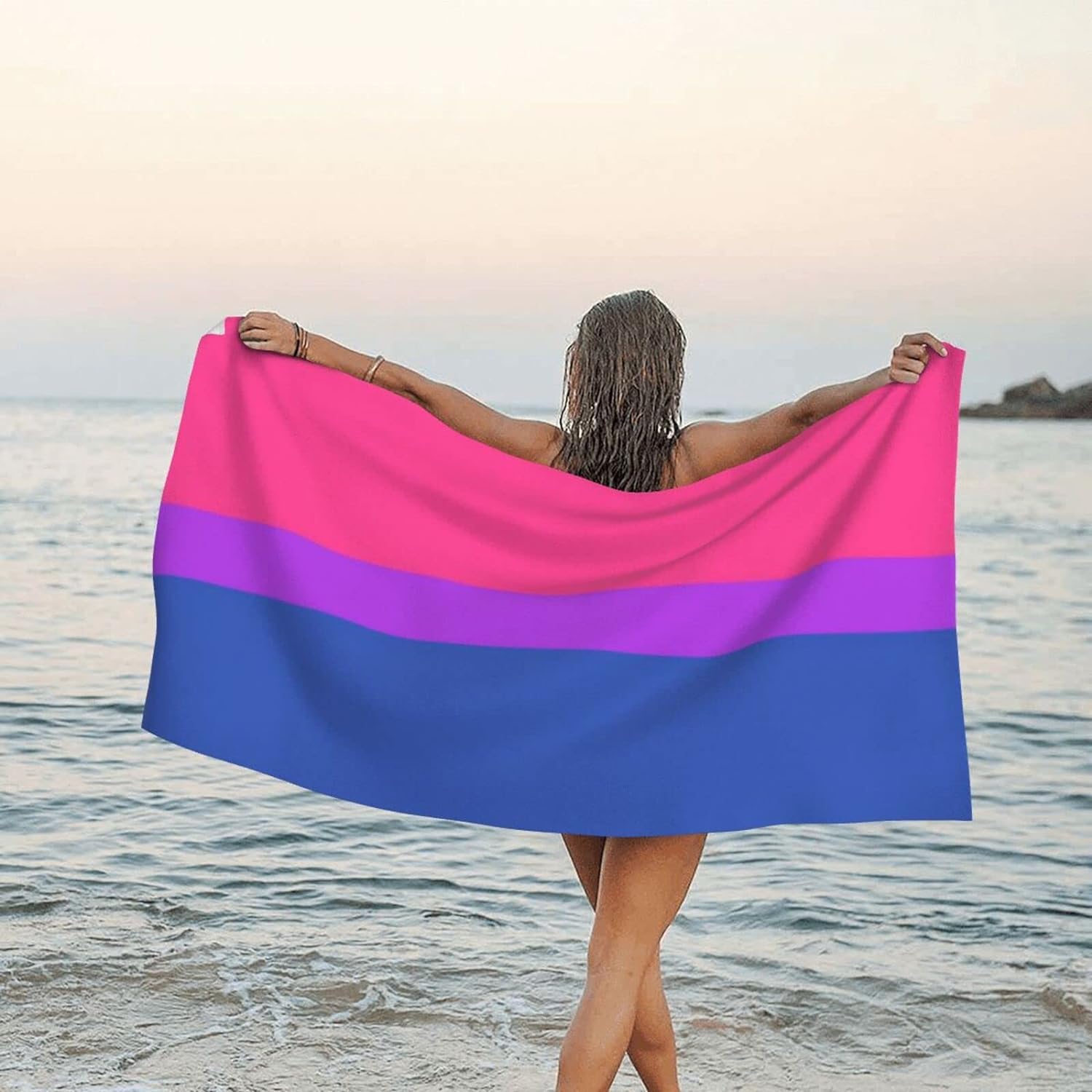 Pride Flag Microfiber Beach Towels for Adults & Kids, Compact Sand Free