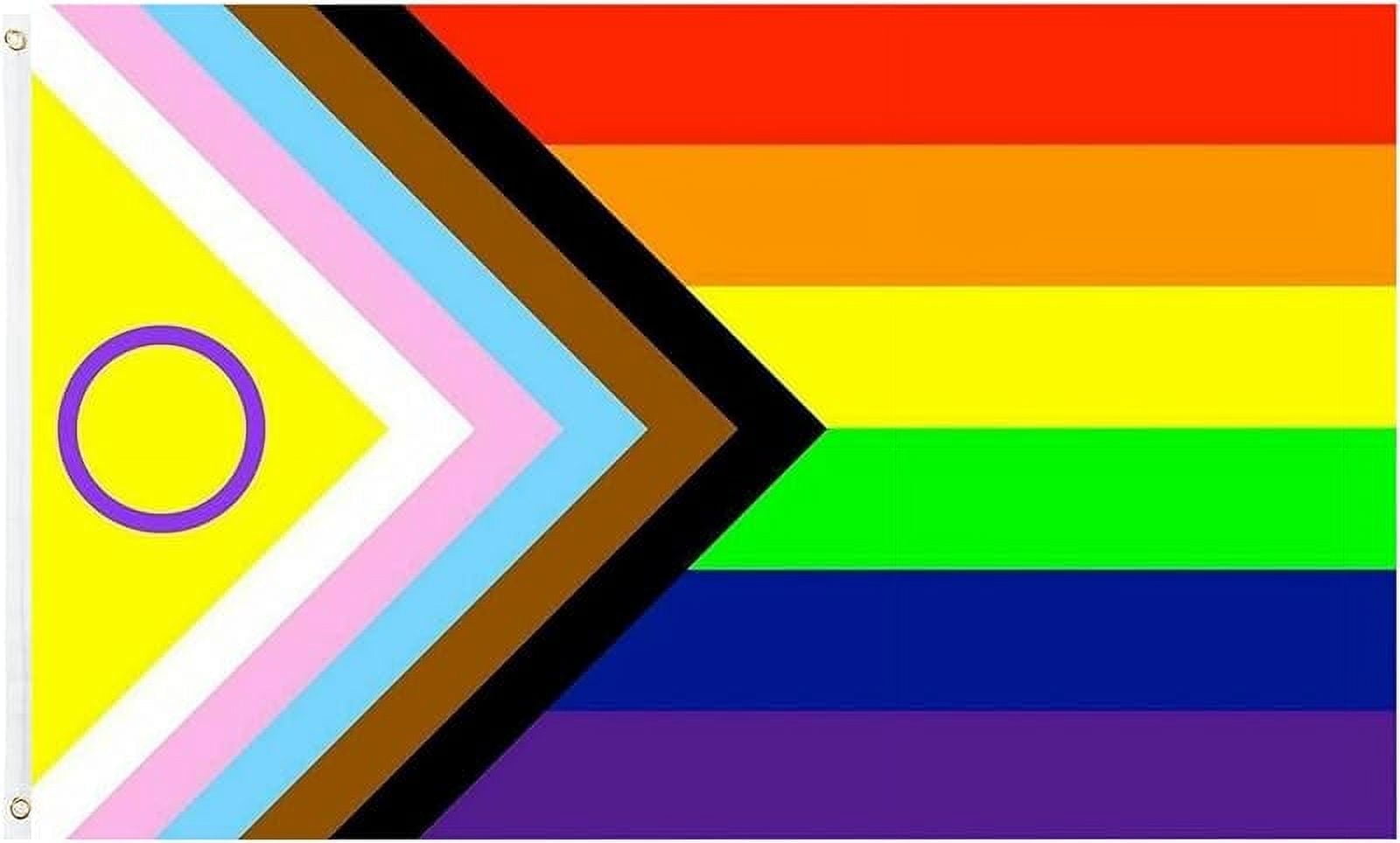 Pride Flag Outdoor Progress Pride Flag 3x5 Bisexual LGBTQ Rainbow Banner Anti-Fading