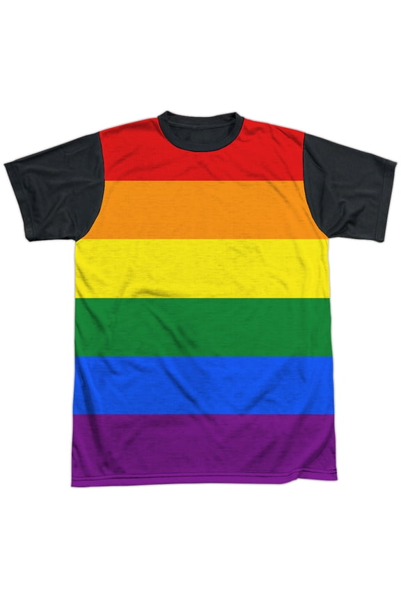 - Pride Flag - Short Sleeve Black Back Shirt - Medium