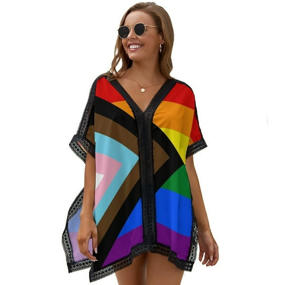 Pride Flag Women's Swimsuit Coverup Summer Beach Cover Up Bathing Suit Dress