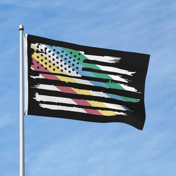 Pride Flags America Visually Safe Disability Pride Flag 3x5 Ft (90x150cm) Disability Pride Month Flag With 2 Stainless Steel Washer for Home Outdoor Indoor Garden Home Decoration Banner