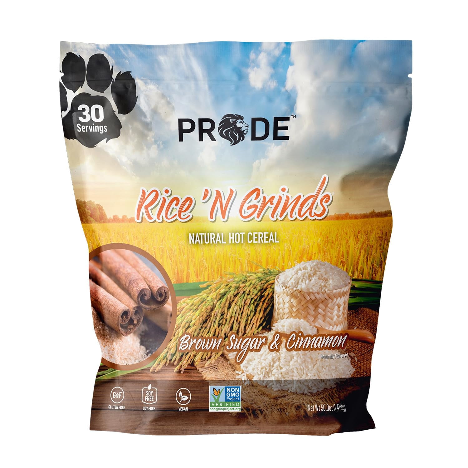 Pride Foods Rice AJH3 'N Grinds Hot Cereal - Gluten-Free, Non-GMO