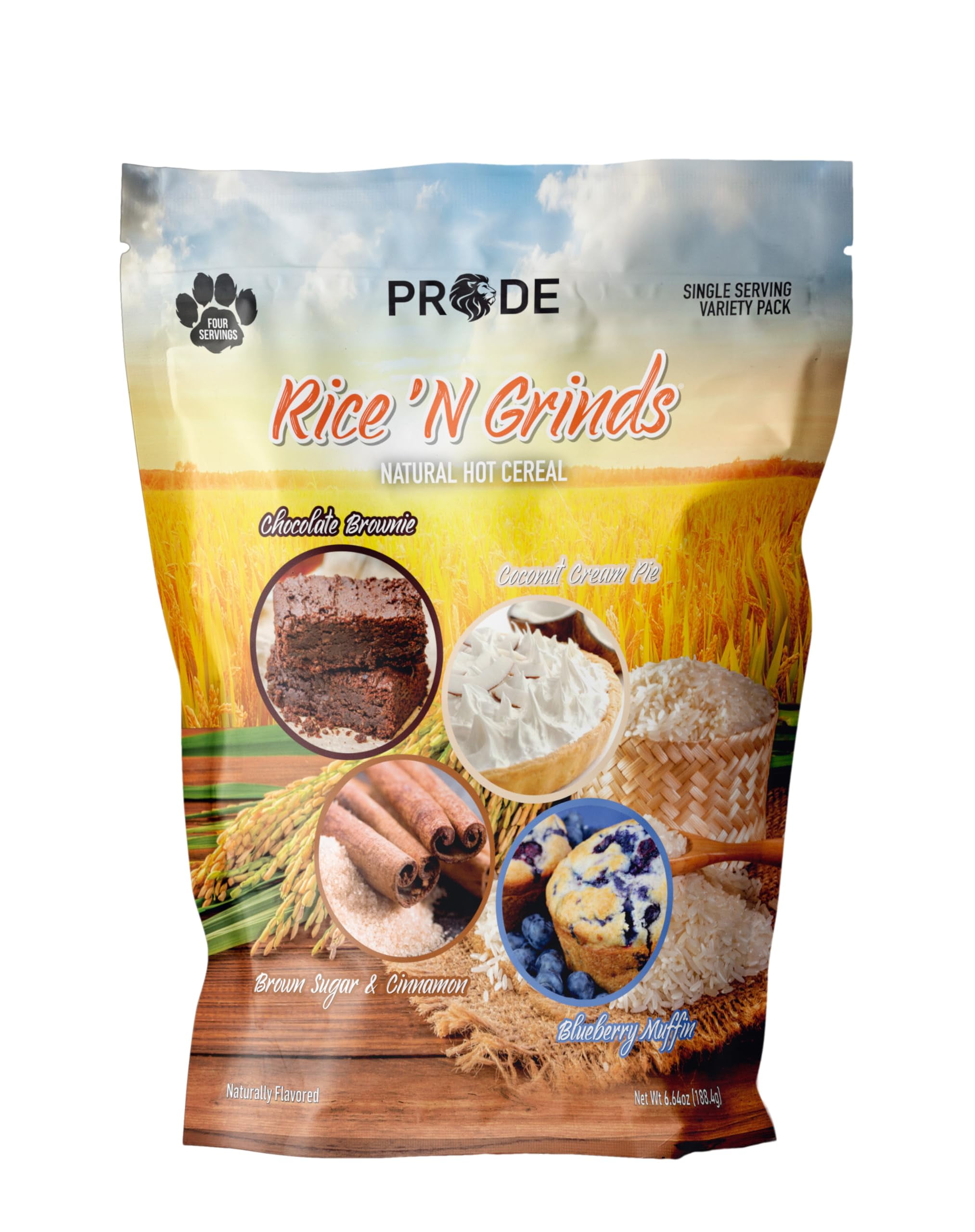 Pride Foods Rice 'N AIF4 Grinds, 100 Natural Hot Rice Cereal Variety